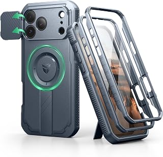 Dexnor for iPhone 17 Pro Max Case Built-in Flip Camera Cover, Navy Blue