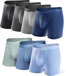DAVID ARCHY Mens Underwear Boxer Briefs with Fly, Rayon Made from Bamboo