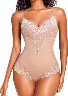 YARRCO Shapewear Women Body Shapewear Tummy Control Lightweight Tummy Control Underwear Tummy Control U Neck Shapewear Beige L