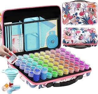 ARTDOT 60 Slots Diamond Painting Storage Containers Kits for Adults, Portable Peinture Diamant Rangement with Diamond Art Accessories and Tools