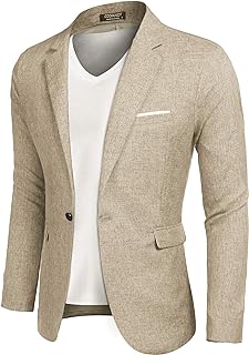 Coofandy Men's Sports Jacket, Casual Style, Slim Fit, One Button, Lightweight Sports Jacket