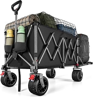 130-240L Festival Trolley on Wheels, Folding Wagon, Portable Camping Cart