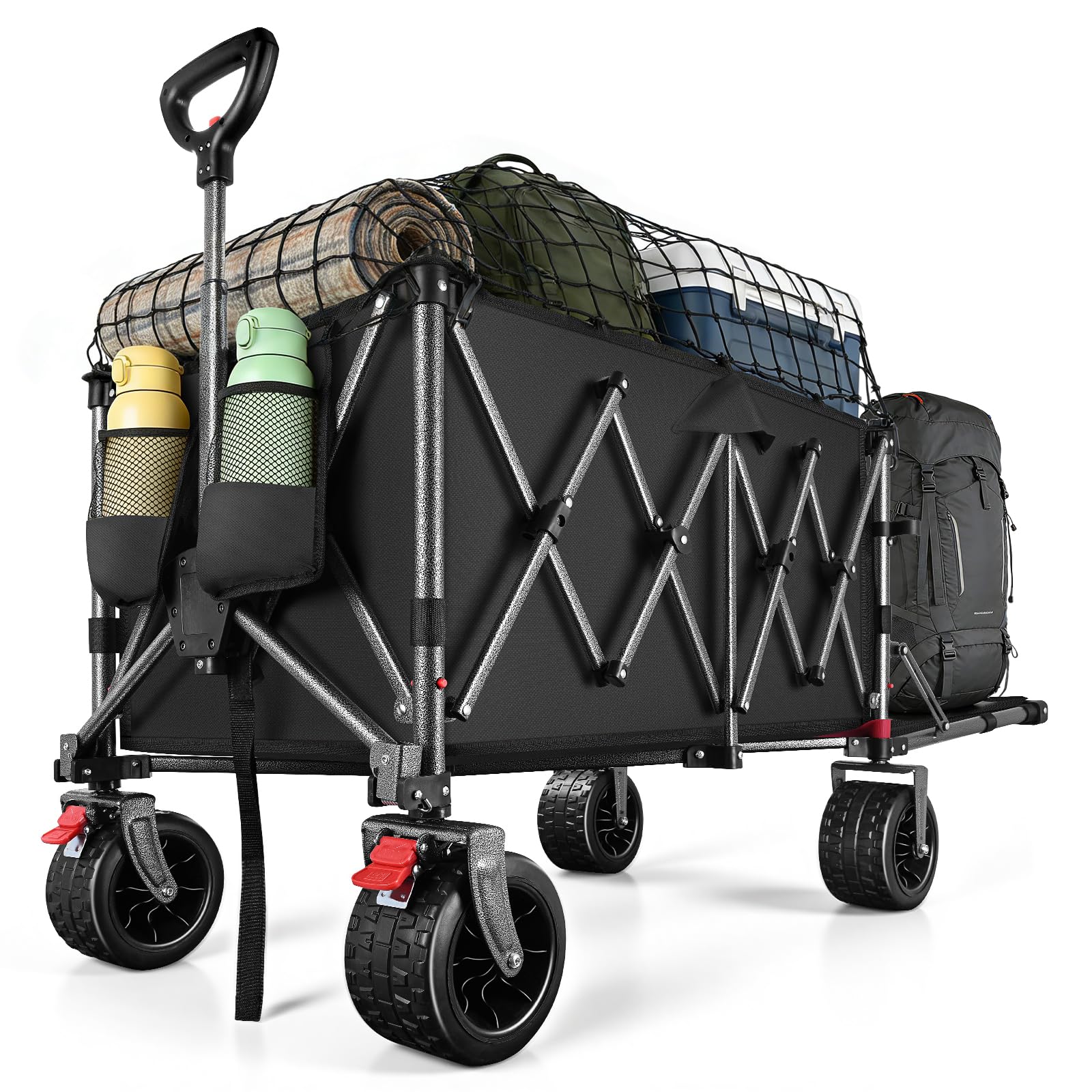 130-240L Festival Trolley on Wheels, Folding Wagon, Portable Camping Cart