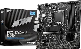 MSI PRO B760M-P DDR4 Motherboard, Micro-ATX - Supports Intel 14th, 13th & 12th Gen Core Processors, LGA 1700 - DDR4 Memory Boost 4800+MHz/OC, PCIe 4.0 x16 Slot, M.2 Gen4 Slots