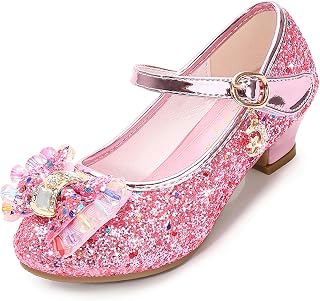 Cadidi Dinos Girls Dress Shoes Wedding Party Heel Mary Jane Princess Flower Shoes (Toddler/Little Kid/Big Kid)