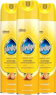 Pledge Enhancing Polish, Wood & Furniture Spray, Orange Scent, 9.7oz (Pack of 3)