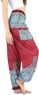 Boho Pants 2-Pocket Flowy Harem Pants Women for Yoga Travel Hippie Clothes