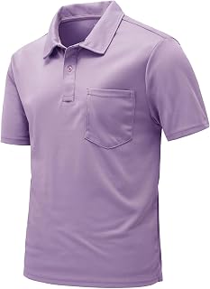 Rdruko Men's Polo Shirts Short Sleeve Quick Dry Outdoor Golf Sports Shirts with Pocket