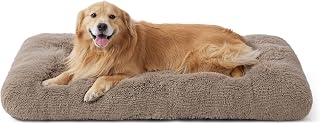 Bedsure XXL Dog Crate Bed Washable, Fluffy Mattress, 119x74cm, Camel