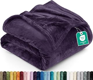 Utopia Bedding Ultra Soft Fleece Bed Blanket Queen Size Purple (90x90 Inch)
