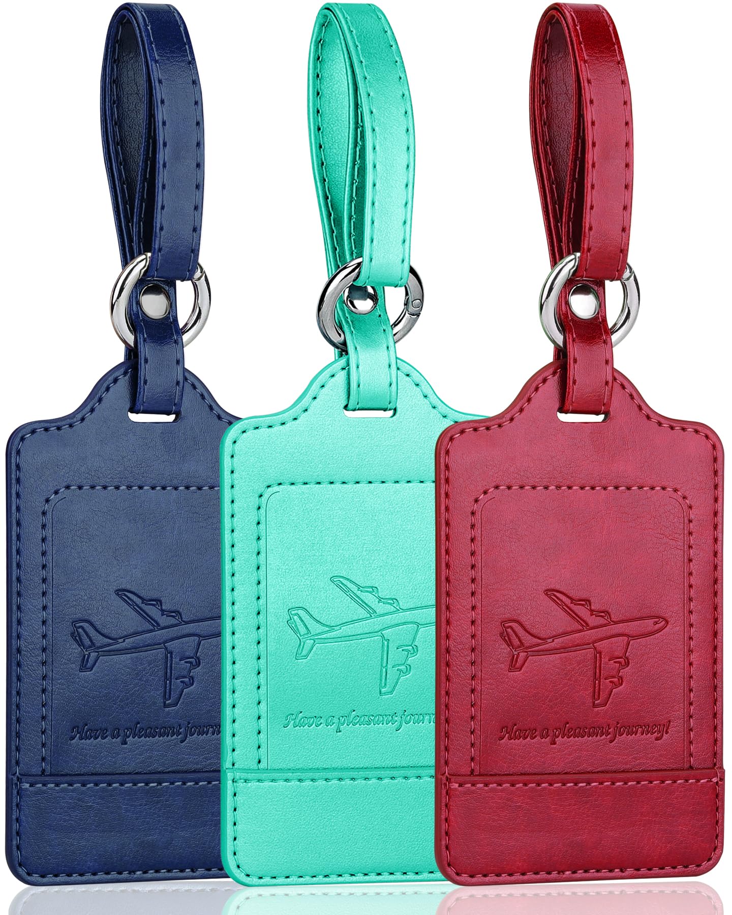 Teskyer 3 Luggage Tags for Suitcases, Travel Essentials | Privacy Protection, No