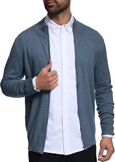 Indicode Men Lau Cardigan with Turtleneck made of 80% cotton