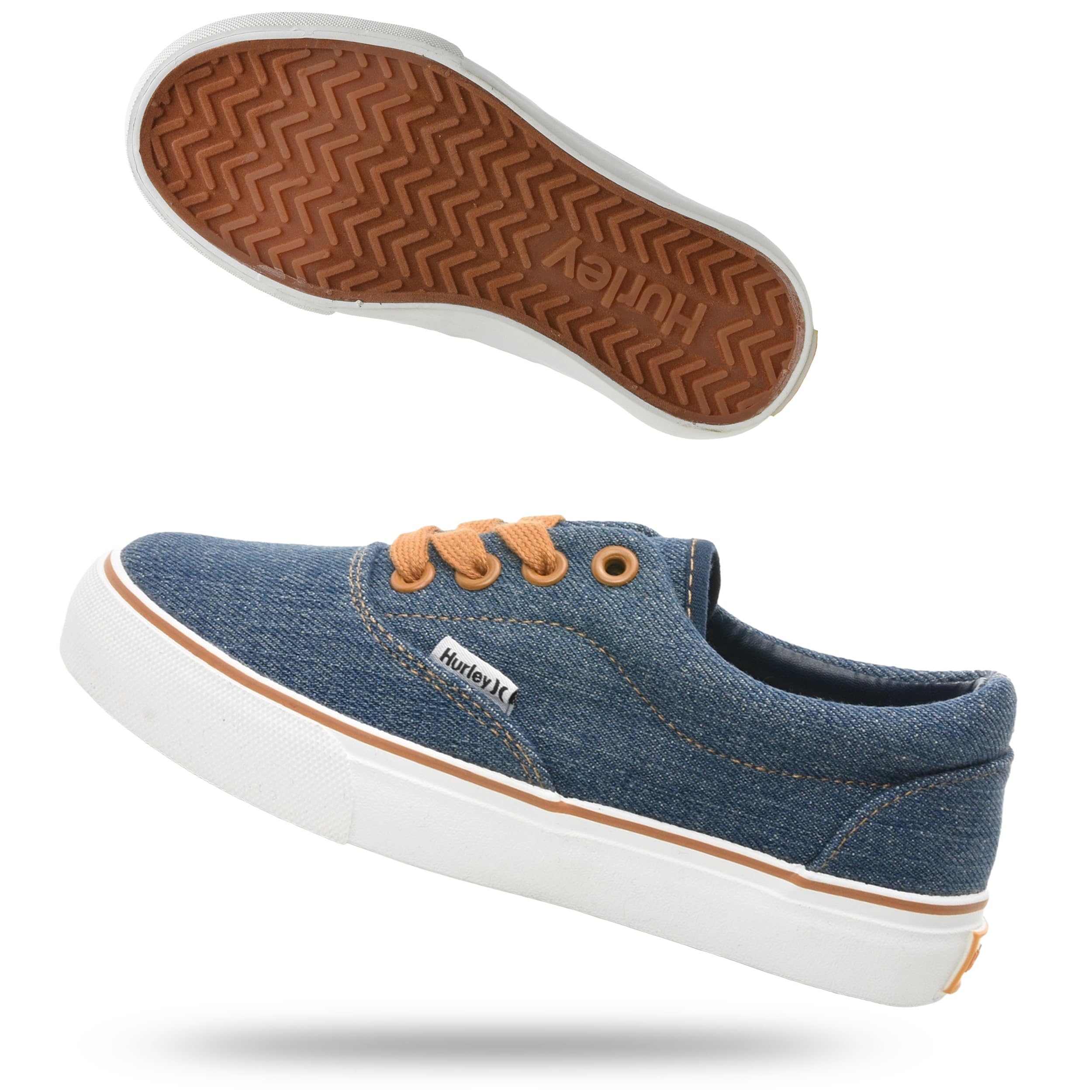 Hurley Kids Lace-up Sneakers - Classic Casual Low Top Canvas for Walking & Runni