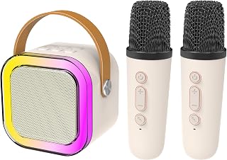 RED5 Mini Karaoke Speaker 2 Wireless Microphones With LED Colour Changing Lights