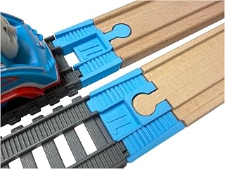 TrainLab.com Adapters, Compatible with Thomas & Friends Trackmaster Gray 2014 and Wooden Railway Tracks, Essential Trackmaster and Wooden Track Accessories (2pc) Light Blue