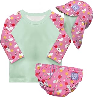 Bambino Mio Anti-UV UPF 40+ Baby Swim Set (0 Months to 3 Years) with Reusable Swim Diaper and Swim T-Shirt with Sun Protection