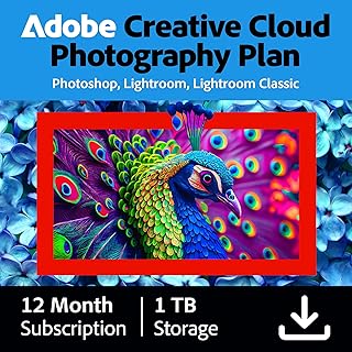 Adobe Creative Cloud 1TB :Photoshop&Lightroom |1 Year| PC/Mac | Digital Download
