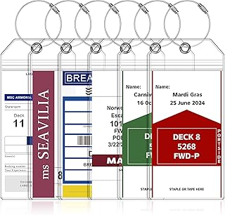 6 Pack Luggage Tags Travel Essentials & Cruise Essentials 2026-2027 for Carnival, NCL, Princess, Costa, MSC Cruise Ships by SEAVILIA