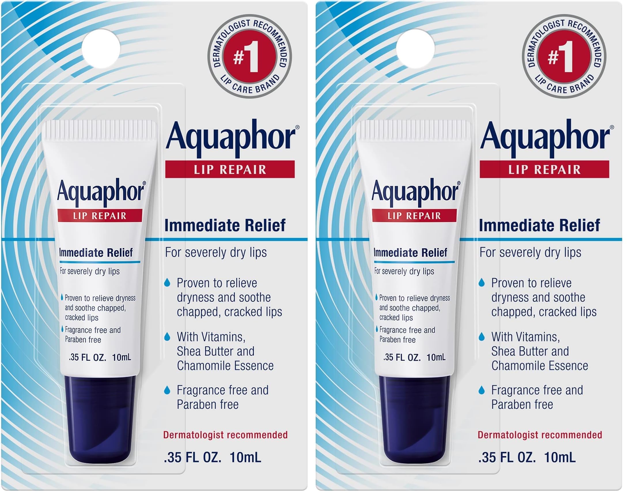 Aquaphor Lip Repair Ointment - Long-lasting Moisture to Soothe Dry Chapped Lips 