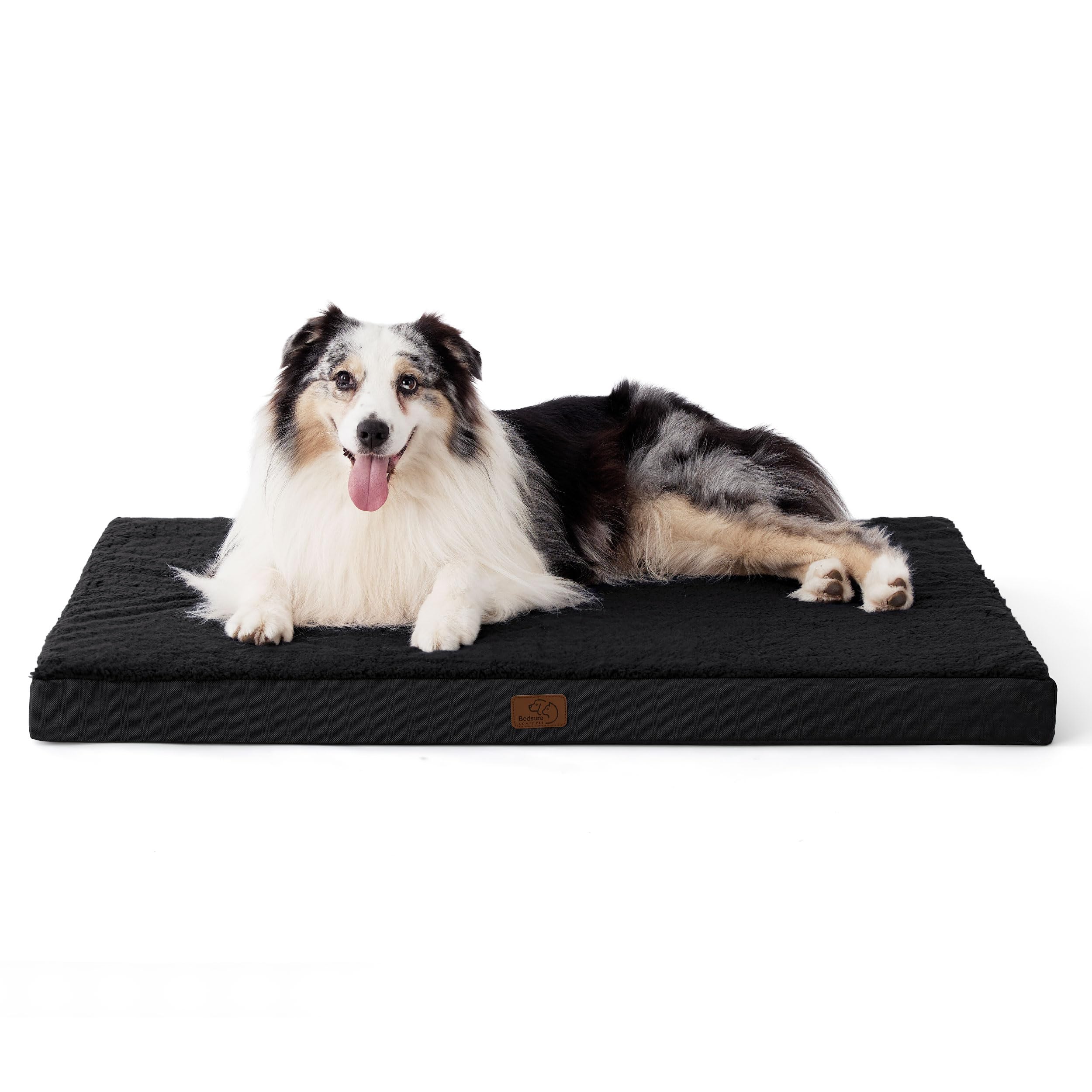 Bedsure Orthopedic Dog Bed with Washable Cover for Large, 104x74cm Black