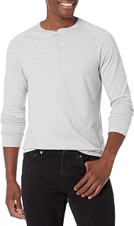Amazon Essentials Uomo Camicia Henley a Maniche Lunghe in 100% Cotone
