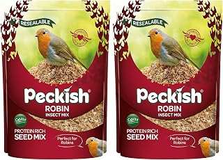 Peckish Robin Bird Seed and Insect Mix, 1 kg,brown (Pack of 2)