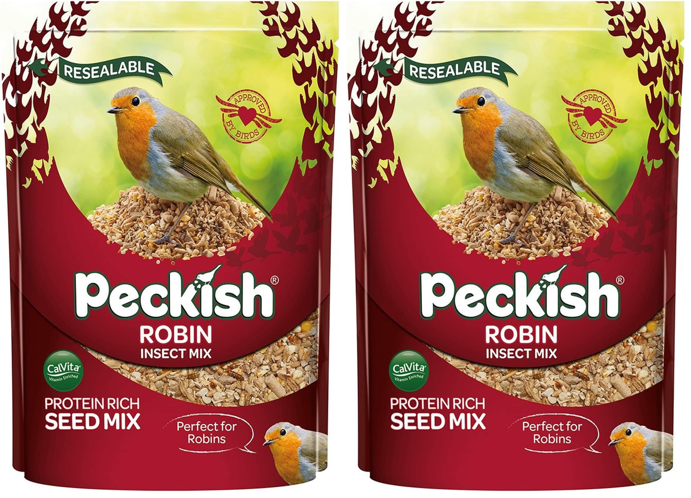 Peckish Robin Bird Seed and Insect Mix, 1 kg,brown (Pack of 2)