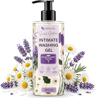 Vis Plantis Intimate Washing Gel for Women with Oak Bark & Chamomile - 300 ml Refreshing Feminine Wash Against Irritation & Redness - pH Balanced Vaginal Hygiene Odor Treatment for Sensitive Skin