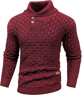 Mens Casual Pullover Waffle Textured Cable Knit v Neck Sweater