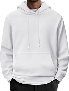 COOFANDY Sudadera con capucha para hombre, de manga larga, informal, de pana, con cordón y bolsillo