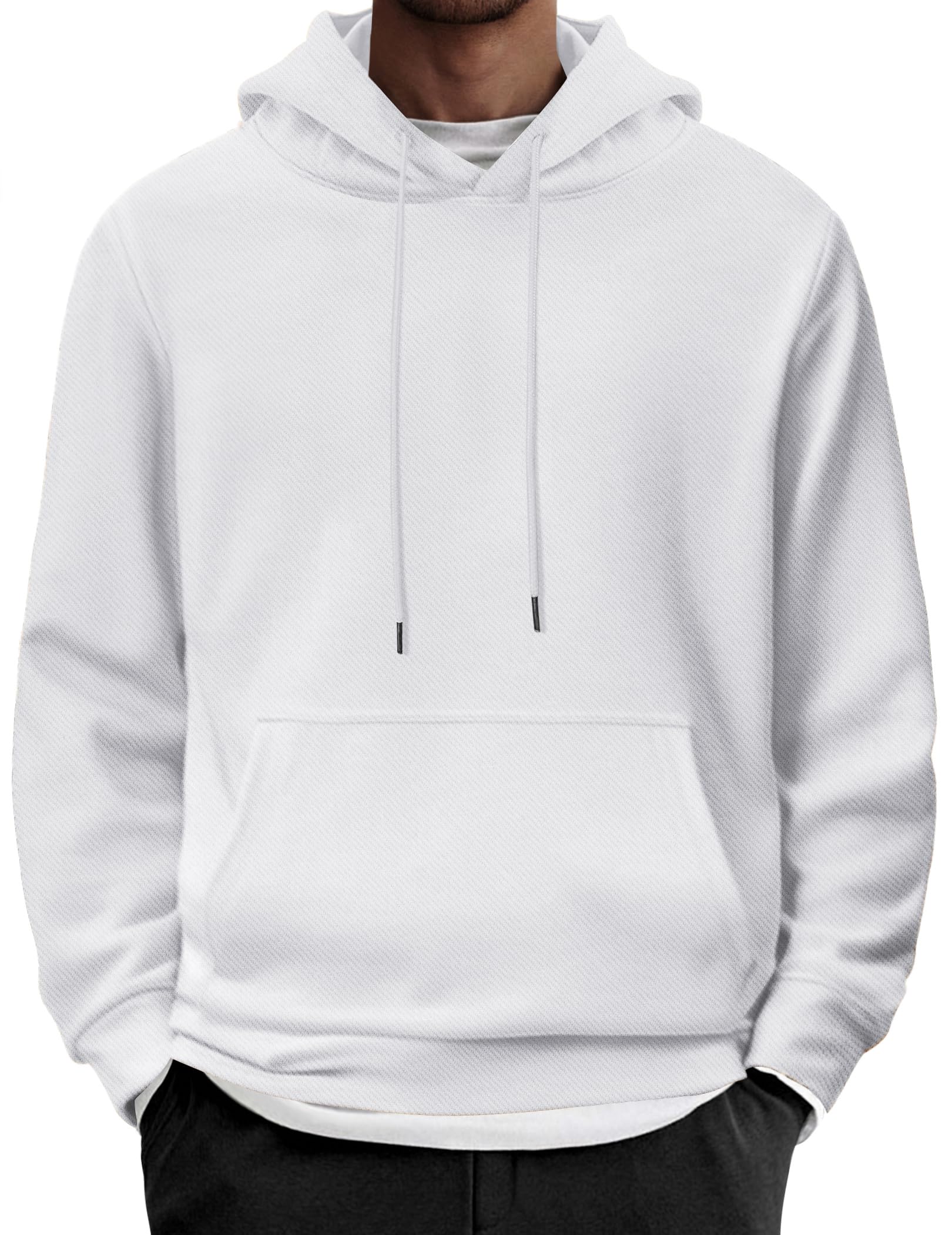 COOFANDY Sudadera con capucha para hombre, de manga larga, informal, de pana, co