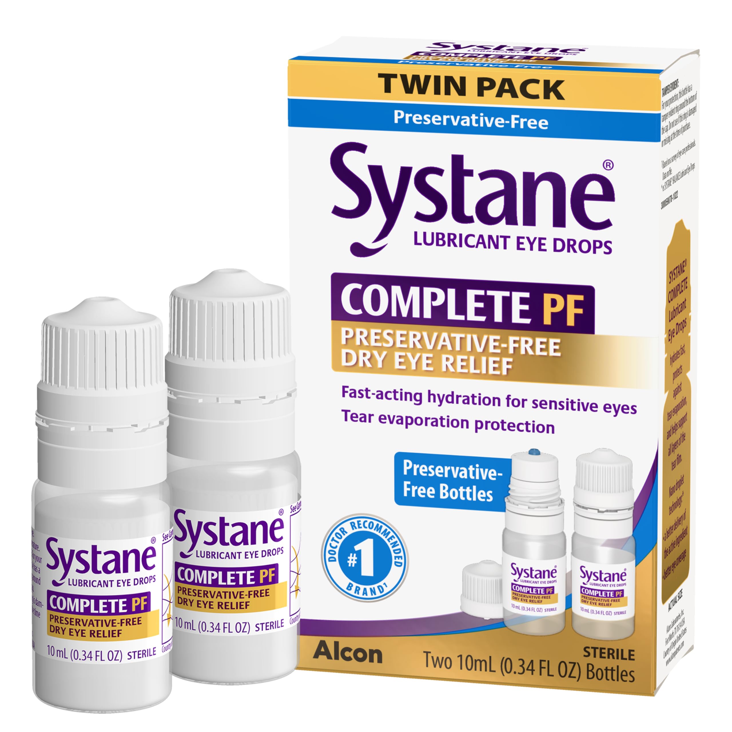 Complete Preservative Free Dry Eye Drops, 0.33 Fl Oz, 2 Pack