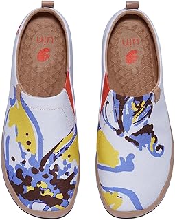 UIN Women's Slip On Shoes Colorful Comfortable Lightweight Art Travel Sneakers Casual Floral Stylish Everyday Loafers