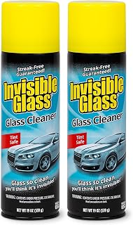 Invisible Glass Auto Glass Cleaner Foaming Spray, 19 oz, 91164 (Pack of 2) | Thick foam clings to auto glass, cuts through road film and haze, wipes streak-free. Ammonia-free and tint-safe.