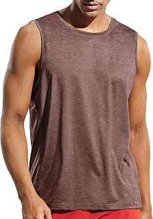 MIER Mens Sleeveless Tank Top Dry Fit Training Muscle Tee Shirt for Running, Athletics, Gym, Sports Training, Breathable