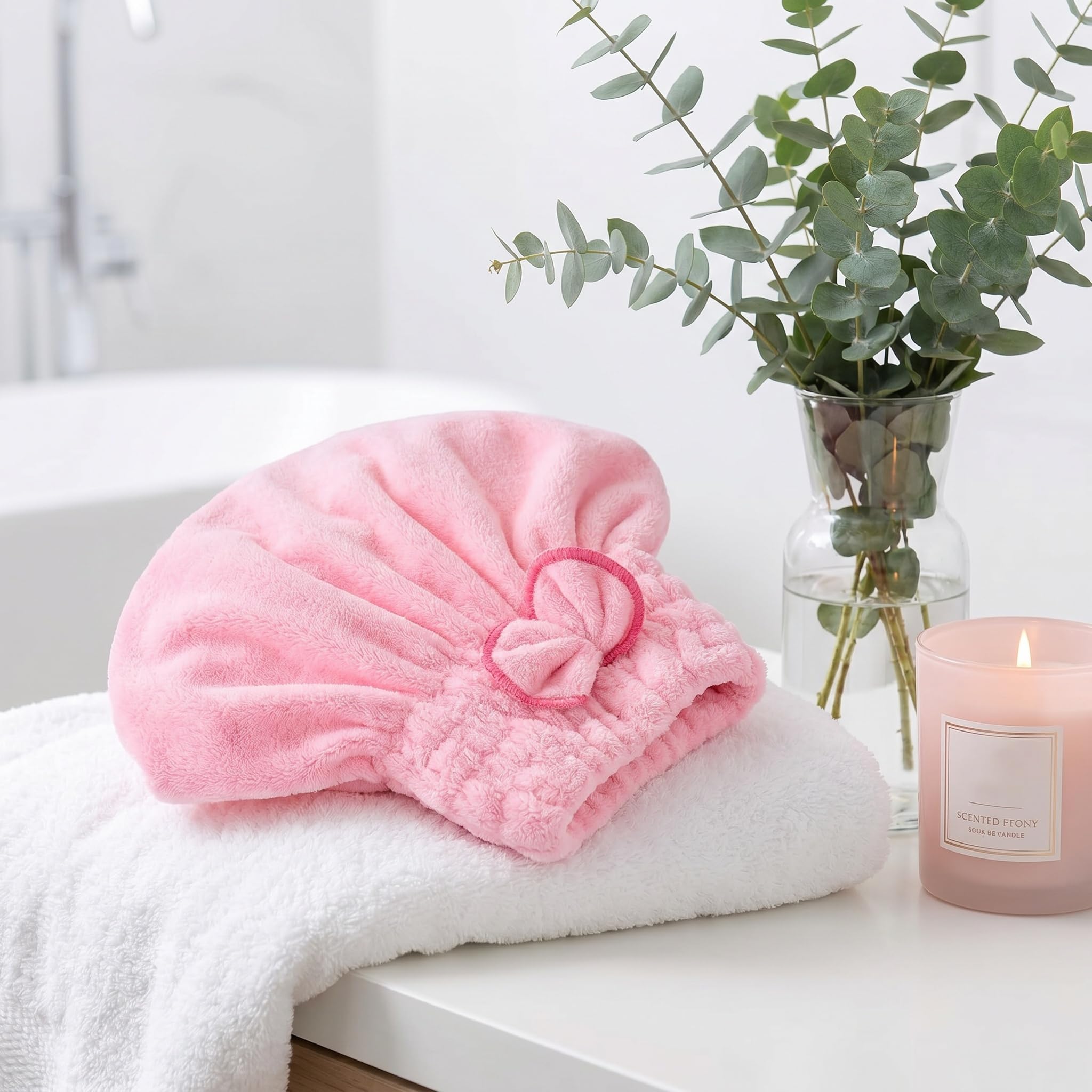 Turban Towel for Women - Easy to Wear, Super Absorbent Quick Dry Wet Hair for Lo