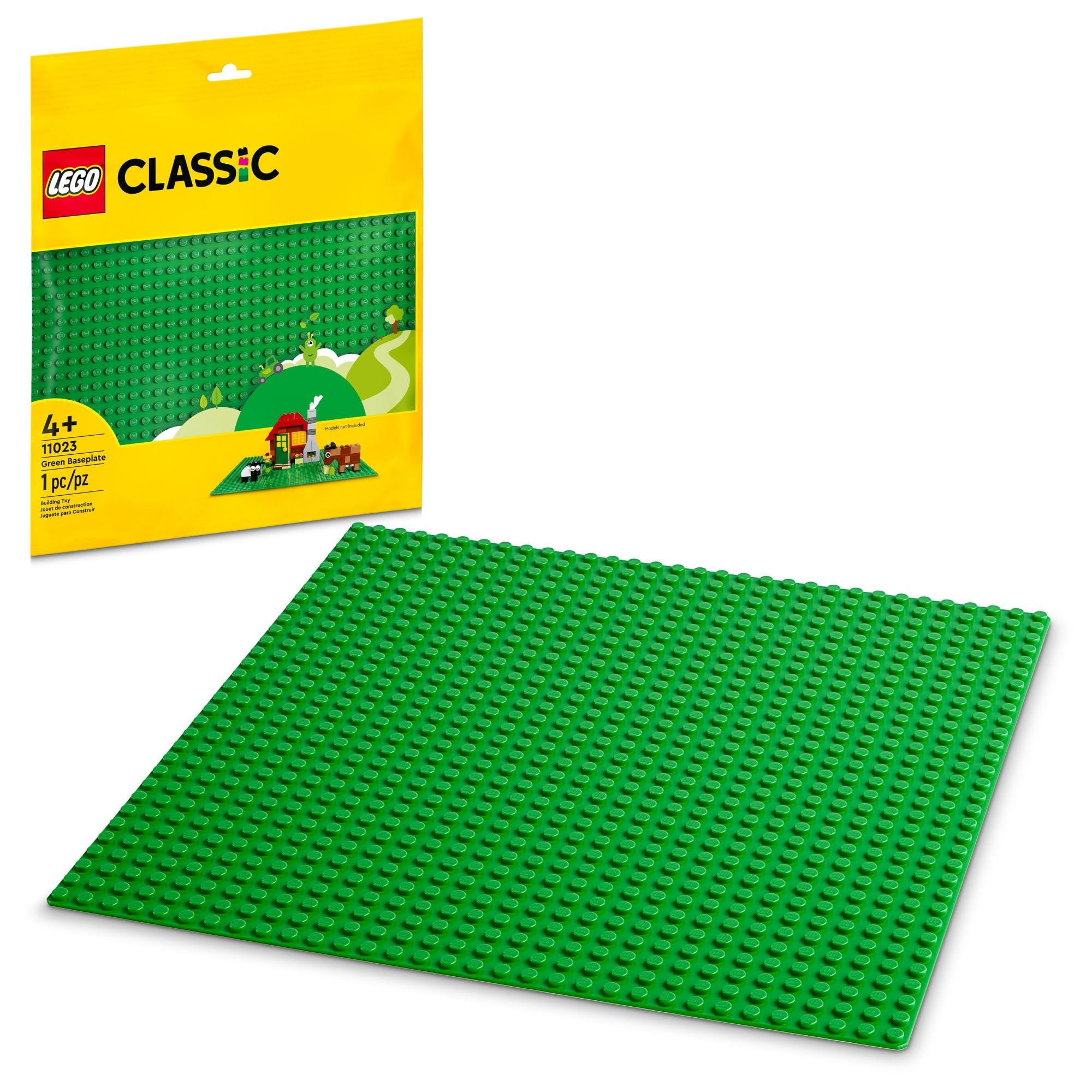 LEGO Classic Green Baseplate, Square 32x32 Stud Foundation to Build, Play, and D