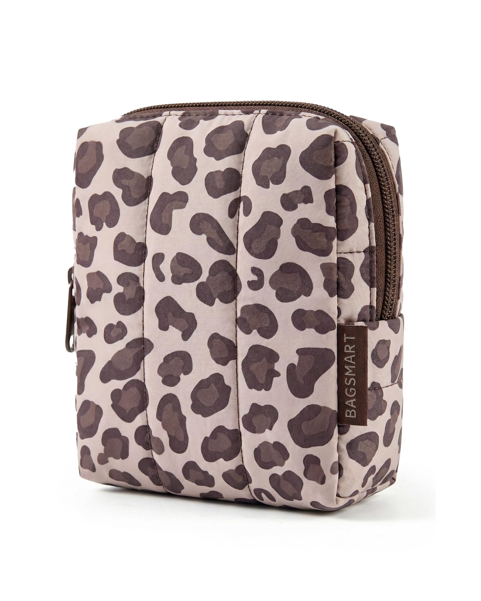 BAGSMART Small Travel Makeup Bag for Purse Toiletry Pouch, Puffy Padded Mini Cos