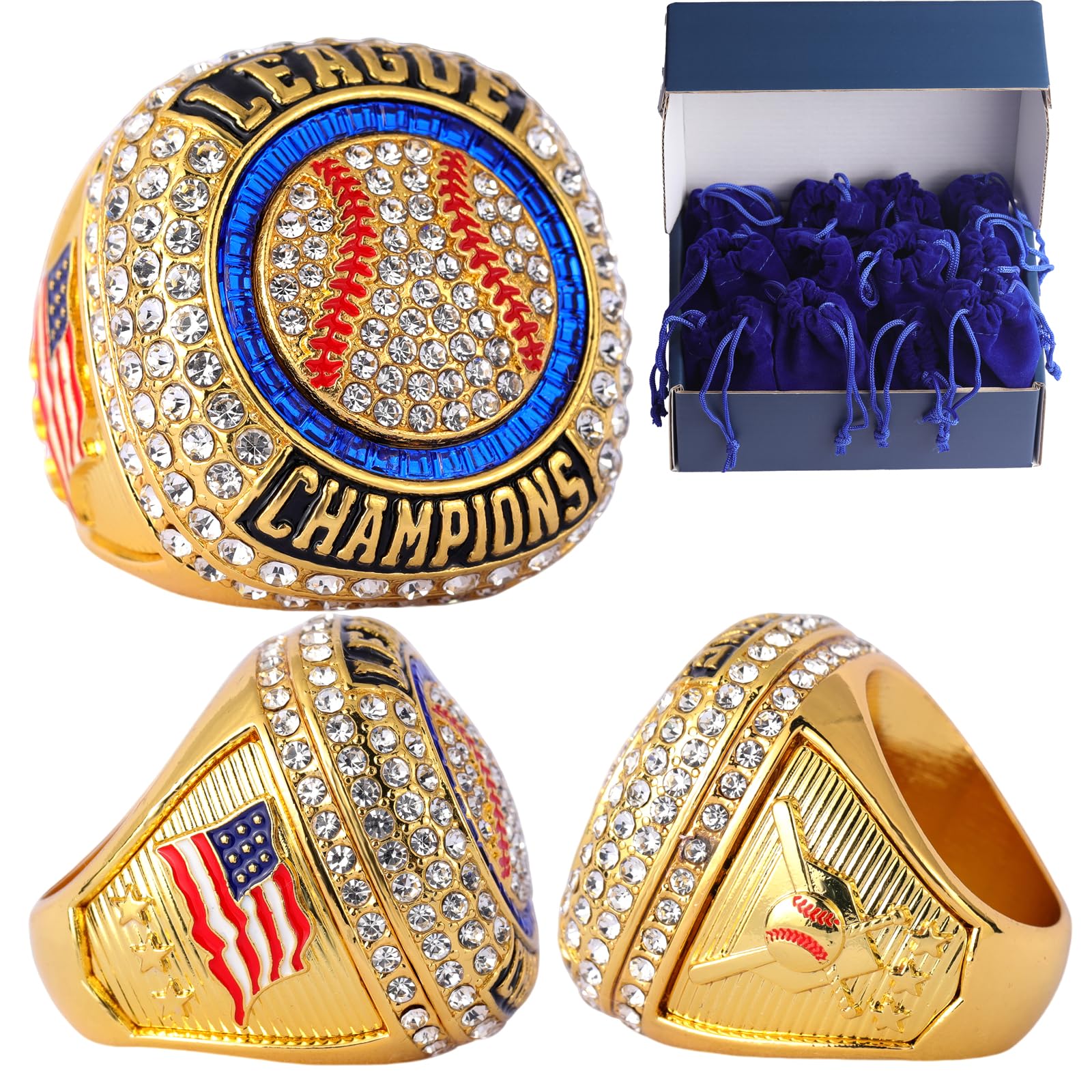 TOPSPORTSJEWELRY Sports Awards 12 pcs Pack Baseball League Champions & Finalist 