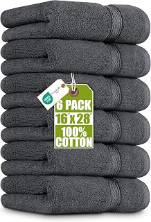 Utopia Towels Premium Hand Towels 41 x 71 cm, 6-Pack Grey | 100% Combed Ring Spun Cotton, Ultra Soft and Highly Absorbent, Extra Large Thick, Machine Washable Hotel & Spa Quality