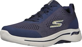Skechers Gowalk Arch Fit Men's Athletic Walking Shoes with Air Cooled Foam, Navy/Gold, 9.5 X-Wide