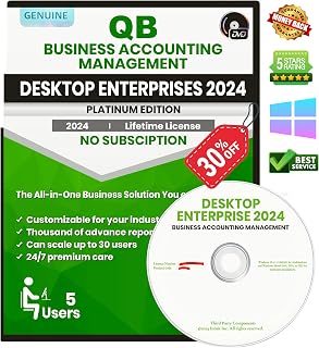 Quick-Book Desktop Enterprise 2024 | 5 User | Lifetime | DVD BOX
