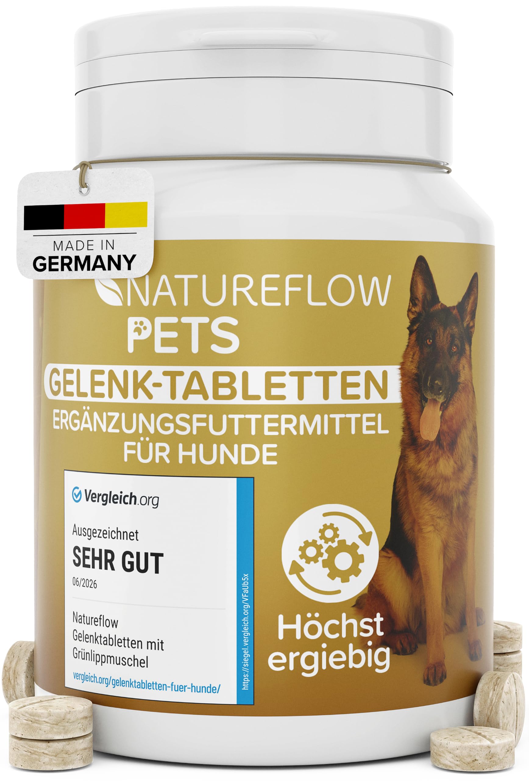 Joint Tablets for Dogs, Made in Germany with Green-Lipped Mussel, MSM and Devil'