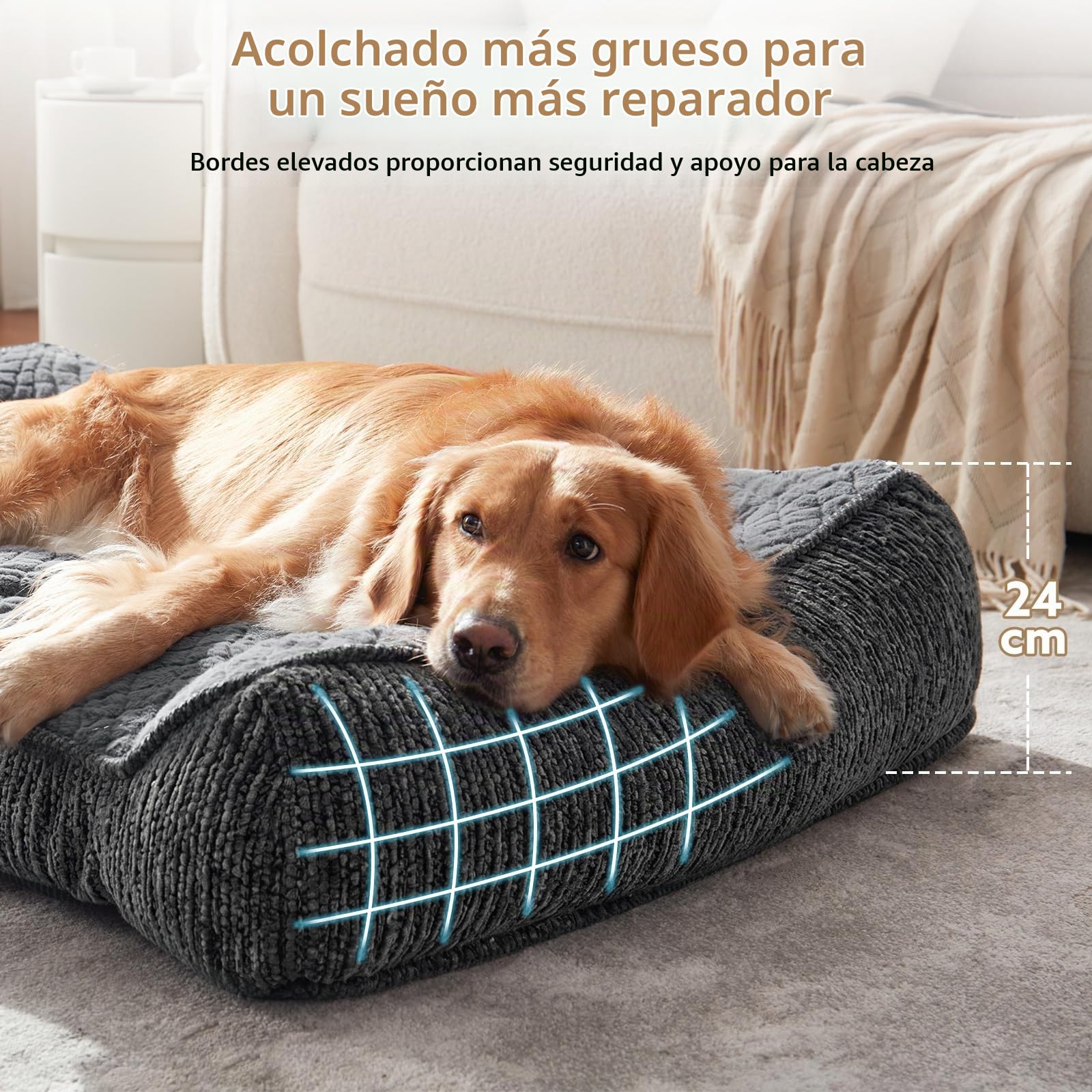 JOEJOY Large Dog Bed, Orthopedic Memory Foam Dog Bed, Dog Beds Support Removable