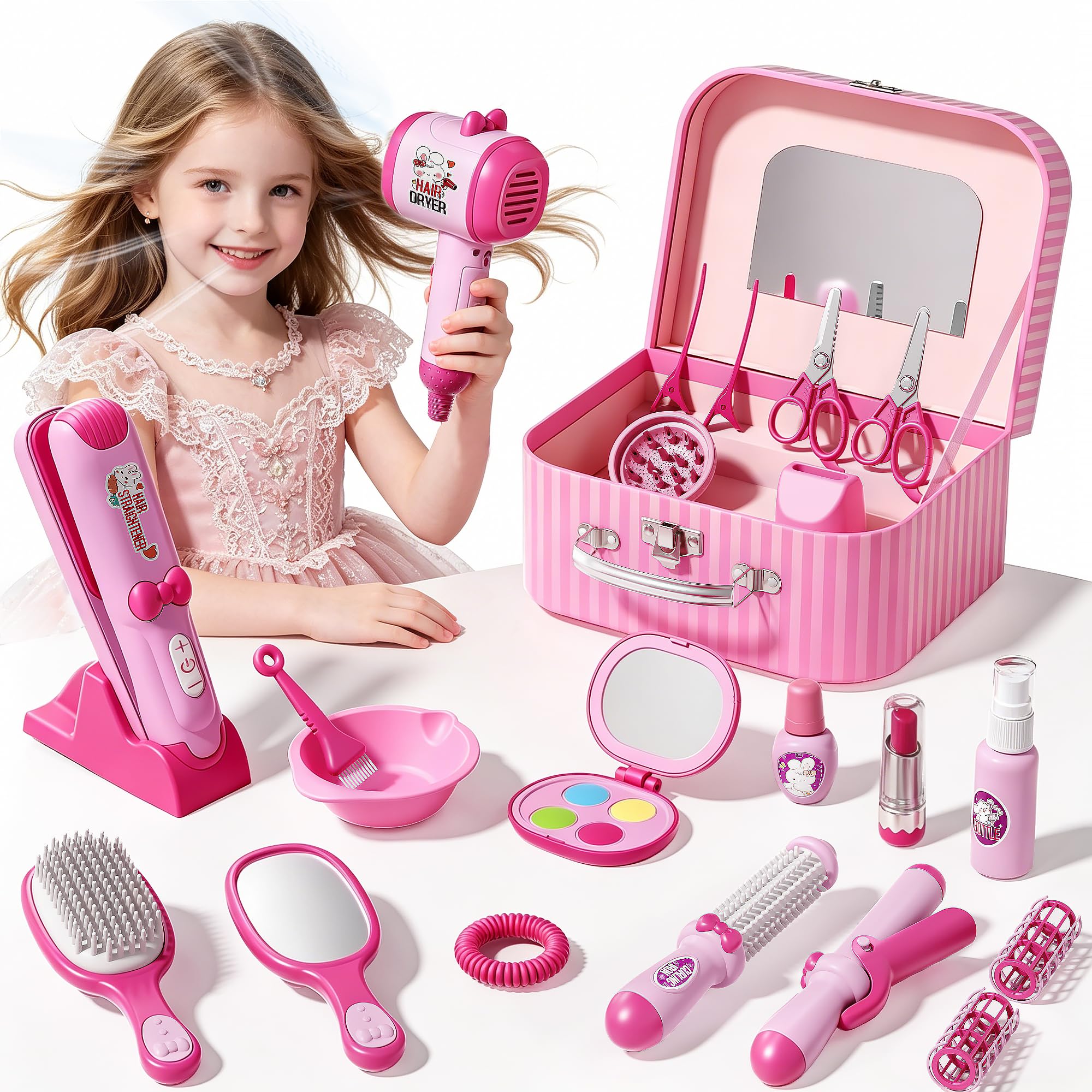 Hair Salon Toys for 3 4 5 6 7 Year Old Girls, Pretend Makeup for Toddlers | Kids
