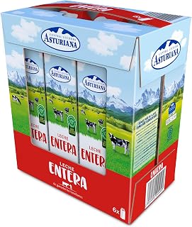 Central Lechera Asturiana Whole Milk UHT Brik Pack 6x1L