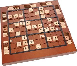 WE Games Wooden Sudoku Board with Storage Slots in Medium Stain - 11.5 in.