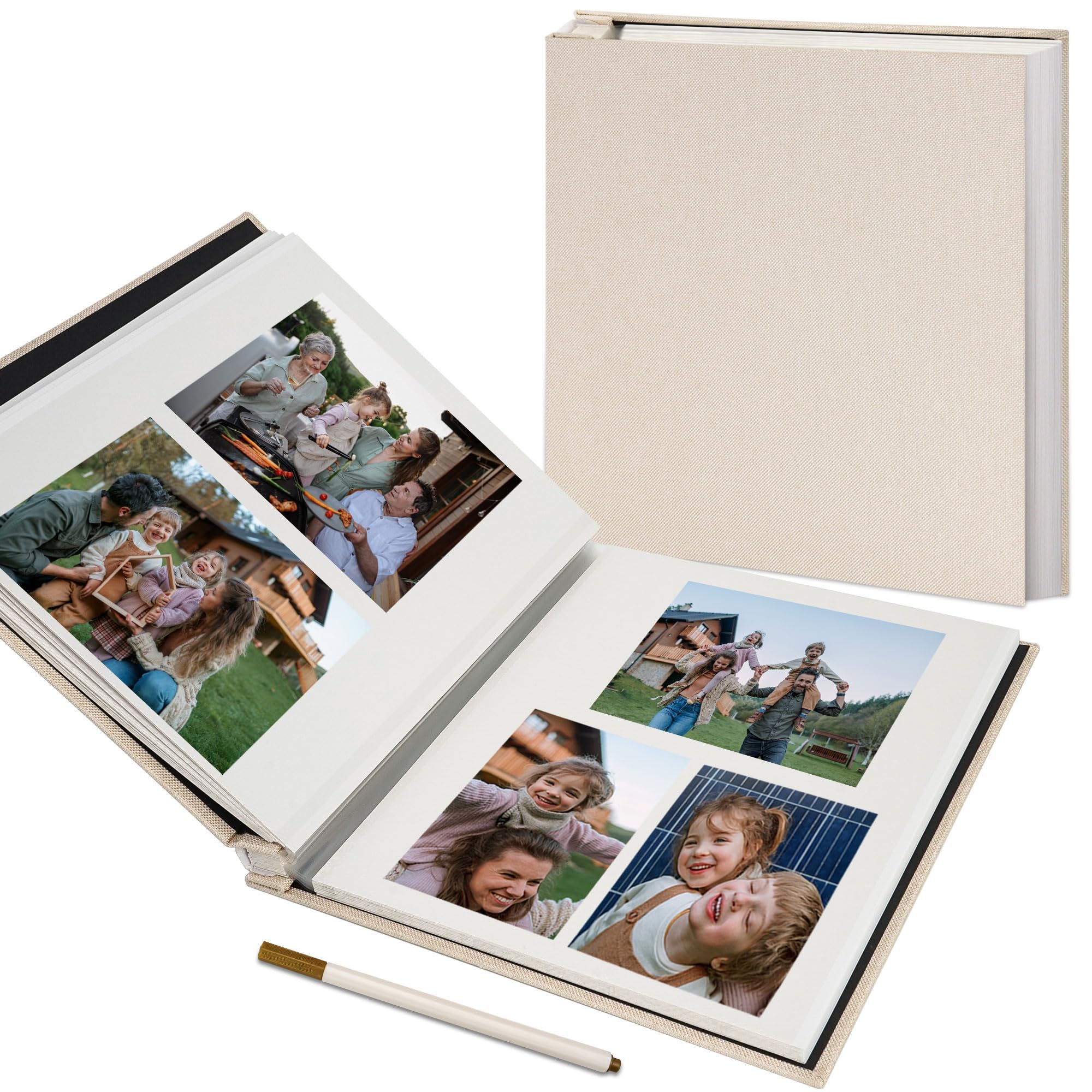 Vienrose Self Adhesive Photo Album, 40 Pages, 11 x 10.6 in, Beige | Scrapbook Al
