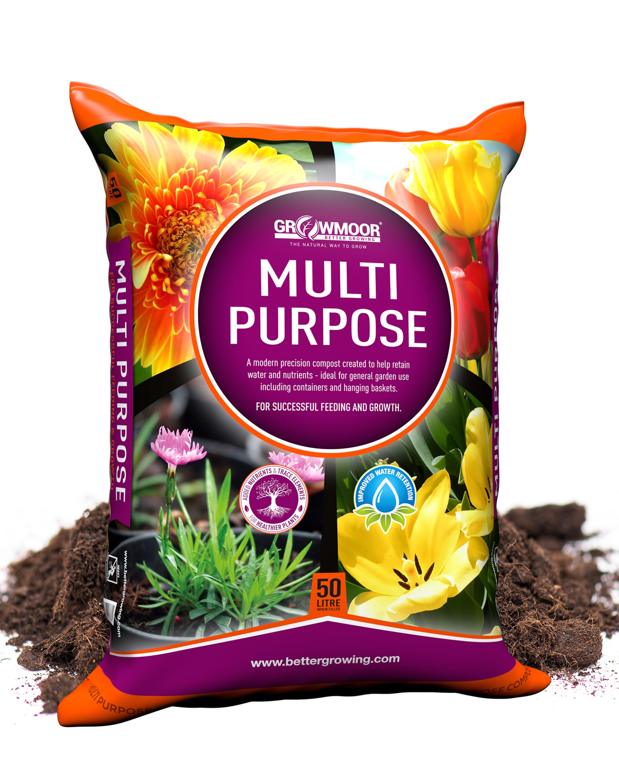 Growmoor Multi-Purpose Compost for Use All Around the Garden – Promotes Healthy 