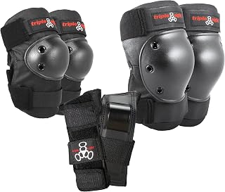 Triple Eight Saver Series Pad Set with Kneesavers, Elbowsavers and Wristsavers, Medium, Black (604352 60014)
